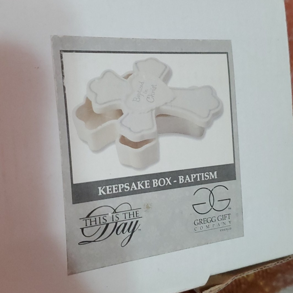 Baptism Cross Keepsake Box